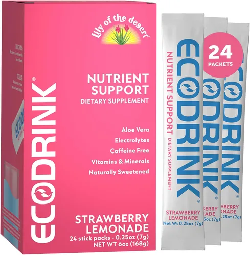 Vista 9 de Mezcla multivitamínica completa para bebidas ECODRINK sabor a arándanos y granada, paquete con 30 sobres (no incluye botella)