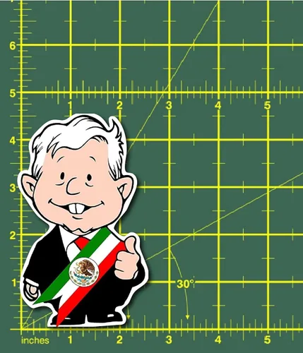Vista 2 de Amlo Lopez Obrador Amlito Presidente - Calcomanía de corte de precisión, paquete de 2, varios tamaños (4.5 x 2.75)