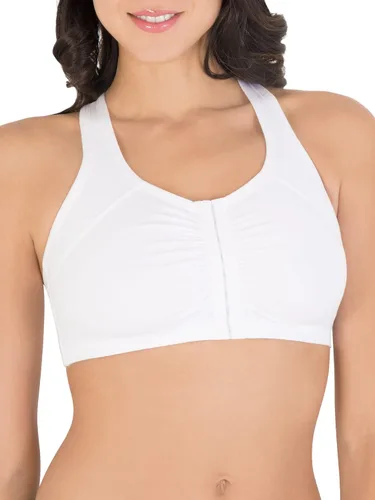 Vista 4 de Fruit of the Loom Women's Cotton Front Close Racerback Sports Bra 2 Pack