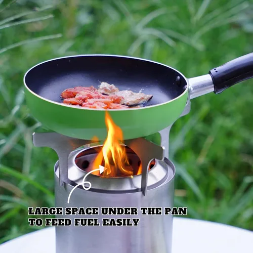 Vista 3 de Encimera de cocina para estufa individual, mesa XL, accesorios de campamento. Convierte la hoguera de mesa en estufa de campamento. Compatible