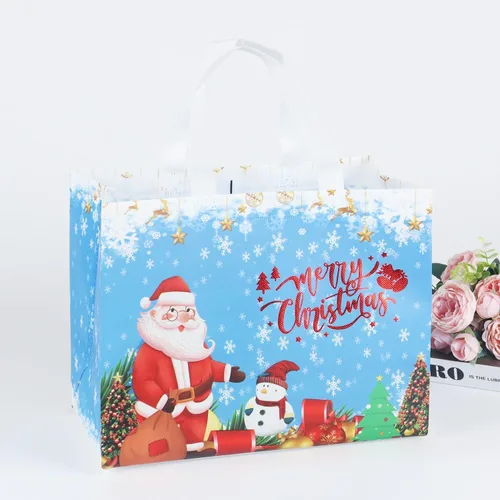 Vista 5 de Venforze 36 bolsas reutilizables de Navidad, bolsas de regalo no tejidas, 12.8 x 9.8 x 6.7 pulgadas