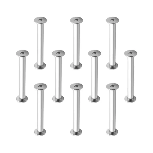Vista 14 de Tornillo Phillips M5 x 1.378 in Tornillo de fijación para cinturón de hebilla de acero al carbono, cabeza cruzada, tornillos Chicago, cierre