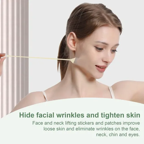 Vista 5 de Cinta de levantamiento facial, ultra fina invisible para rostro instantáneo, ocultando arrugas faciales del cuello en V, estiramiento facial de piel