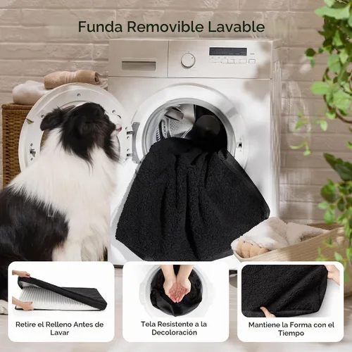 Vista 5 de Bedsure - Cama ortopédica pequeña para perros chicos, impermeable, con funda extraíble lavable, tapete de espuma con forma de huevera para mascotas