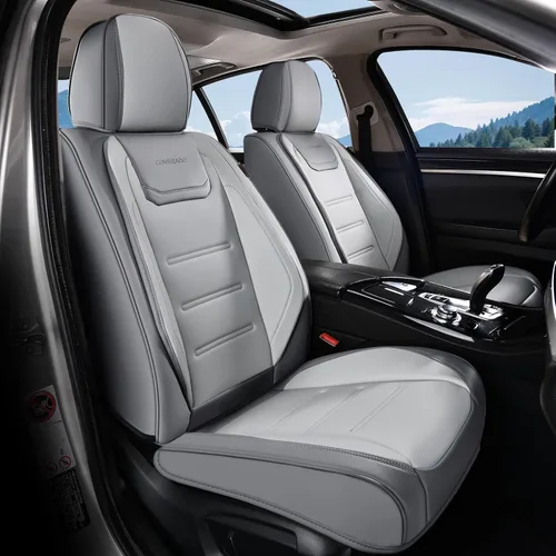 Vista 34 de Coverado Juego completo de fundas de asiento de automóvil, protector impermeable para asiento de automóvil, cojín de asiento de cuero, fundas