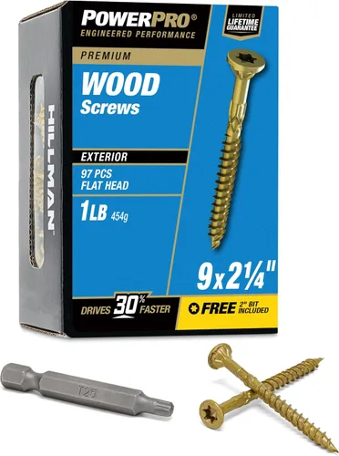 Vista 21 de Power Pro Tornillos de madera para exteriores de alta calidad, tornillos de cubierta multiusos #8 x 1-1/4 pulgadas para proyectos al aire libre