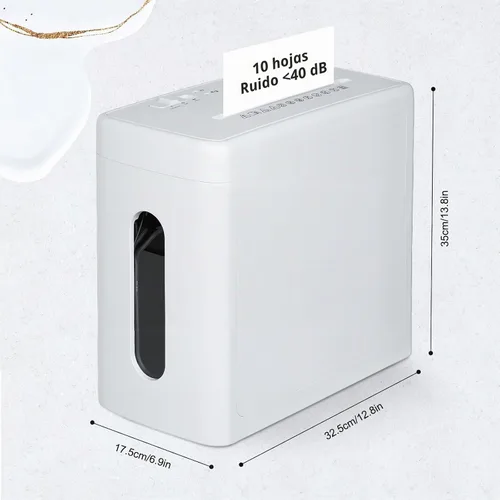 Vista 6 de Wingwise Trituradora de papel de 40dB de ruido ultra bajo para la oficina Blanco