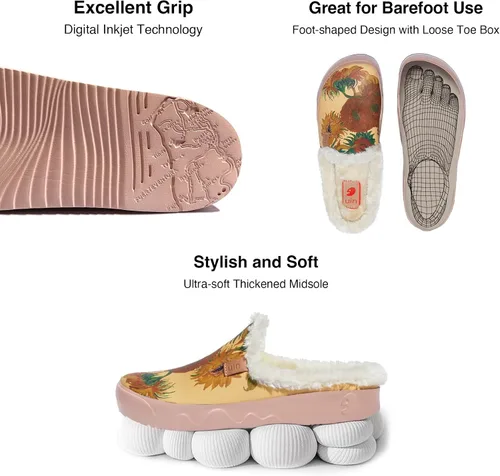 Vista 7 de UIN Mocasines para mujer, cómodos y modernos, pintados con arte artístico, puntera ancha, informales, para el hogar, mocasines sin cordones