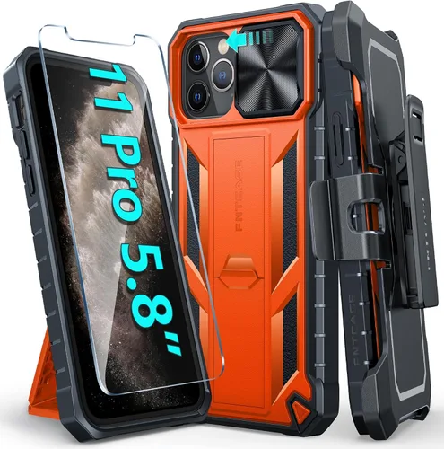 Vista 70 de FNTCASE for iPhone 11-Pro Phone Case: Military Grade Drop Proof Mobile Cover with Kickstand & Slide Rugged Shockproof Bumper Heavy Duty Protector