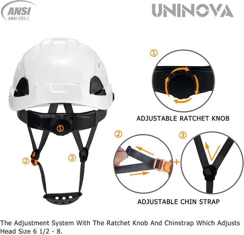 Vista 4 de Hard Hats Construction OSHA ANSI Z89.1 Approved Safety Helmet Vented Hard Hat with Visor Adjustable 6 Pt Suspension Safety Hardhats Construction Work
