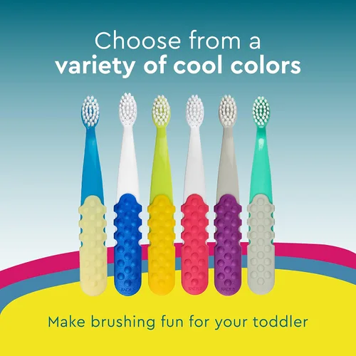 Vista 4 de RADIUS Totz Plus Brush - Cepillo de dientes para niños, sedoso, suave, sin BPA, aceptado por la ADA, diseñado para dientes delicados y encías