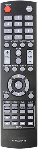 Vista 2 de Nuevo control remoto NS-RC9DNA-14 NSRC9DNA14 compatible con Insignia LED TV DVD NS-28DD220NA16 NS28DD310NA15 NS-28DD310NA15 NS32DD200NA14