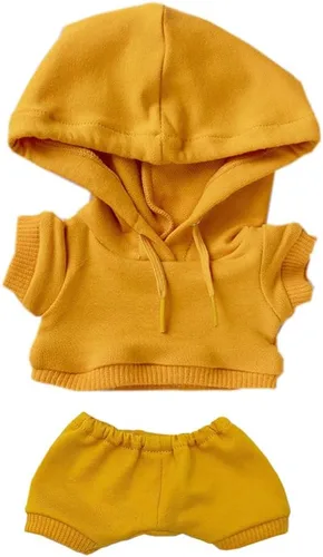 Vista 13 de niannyyhouse Ropa deportiva de felpa de 7.9 in, ropa deportiva elástica y sólida, con capucha, pantalones, juguete de peluche suave, accesorios