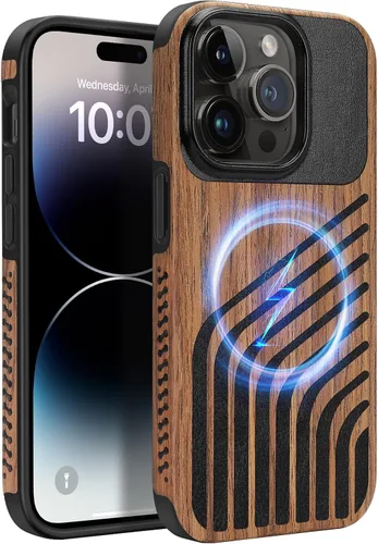 Vista 18 de Funda magnética ZZDZZ compatible con iPhone 14 Plus [Compatible con Magsafe] Diseño de cuero premium TPU híbrido a prueba de golpes (Negro)