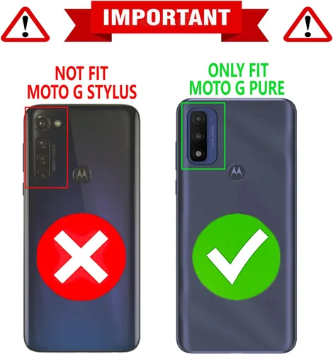 Vista 2 de STARSHOP Funda compatible con Moto G Pure, con protector de pantalla de vidrio templado incluido, protección contra caídas de grado militar a prueba
