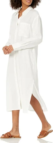 Vista 3 de The Drop Vestido camisero de lino relajado Fiona para mujer