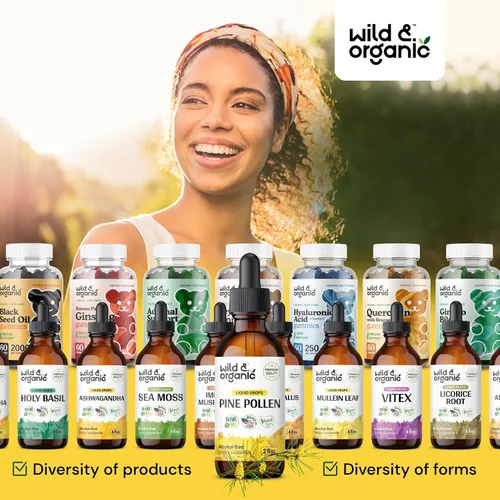 Vista 8 de Wild & Organic Tintura de polen de pino, antioxidante y apoyo inmunológico, gotas de extracto de polen de pino, suplemento líquido vegano, sin