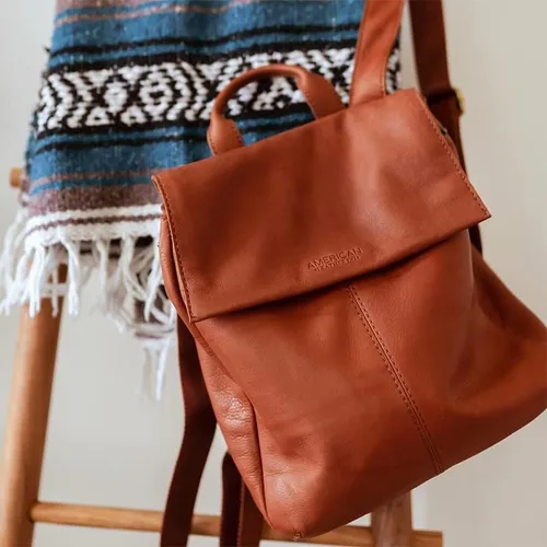 Vista 6 de American Leather Co. - Mochila Liberty - Muy funcional y muy a la moda, Brandy Smooth