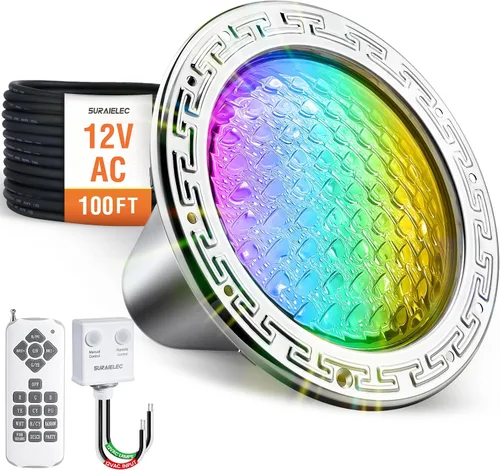 Vista 8 de SURAIELEC Luces LED de spa de 6 pulgadas, luces de piscina que cambian de color de 12 V CA para piscina enterrada, luz de spa subacuática