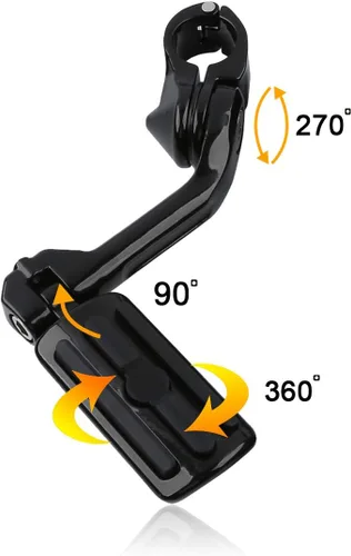 Vista 8 de TCT-MOTORPARTS Estriberas de pie de carretera de montaje largo para Harley Electra Glide, todo con protectores de motor de 1-1/4 pulgadas 1.25 Negro