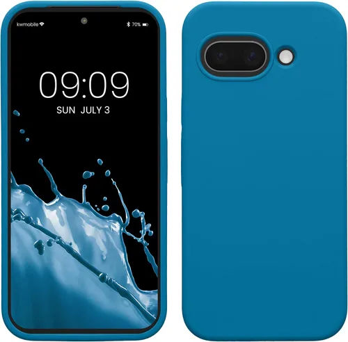 Vista 352 de kwmobile Funda Compatible con Google Pixel 6 Pro - Funda de Teléfono de Silicona TPU con Acabado Suave - Azul Caribe