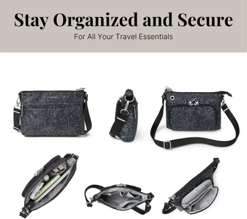 Vista 6 de Baggallini womens Securtex Anti-theft Memento Crossbody Bag