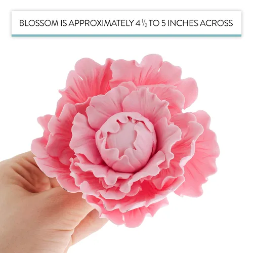 Vista 8 de Global Sugar Art y el chef Alan Tetreault - Flores de pasta de goma para pasteles - Decoración de peonía rosa para tartas - Hecho a mano - 1 unidad