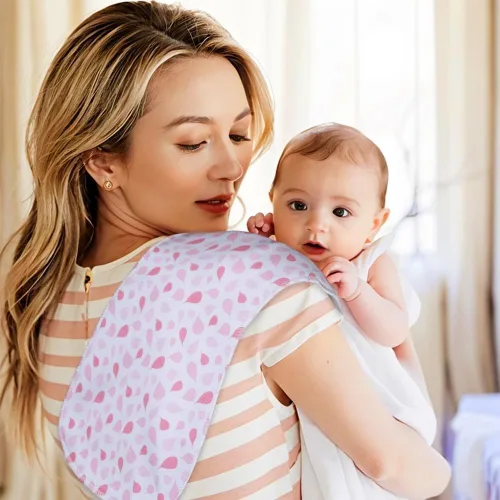 Vista 4 de Paquete de 6 paños de algodón para eructos extra absorbentes y suaves para bebés niños y niñas