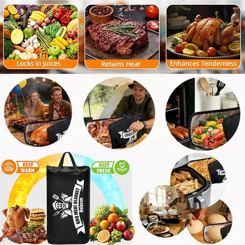 Vista 3 de Manta de barbacoa mejorada para descansar carne, freidora de aire, cocina, campamento, hornear, fiesta, accesorios esenciales para ahumador, manta
