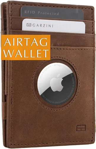 Vista 8 de GARZINI Billetera Airtag con bloqueador RFID, cartera mágica para hombre 01 Negro carbón