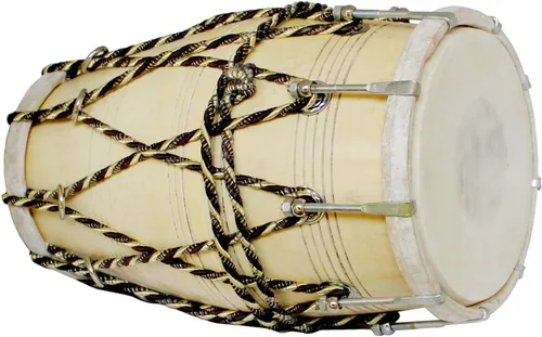Vista 5 de CUERDA DE TAMBOR ESPECIAL DHOLAK + PERNO AFINADO NATURAL COLOR MADERA POLICO HECHO A MANO INDIAN SPL