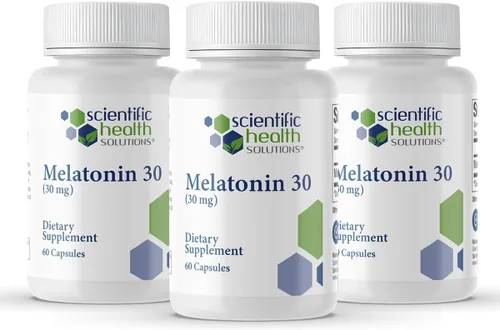 Vista 11 de Melatonina 30 mg Melatonina extra fuerte en cápsulas fáciles de tragar Vegana, sin OMG y sin gluten Extra fuerte hecha en Estados Unidos