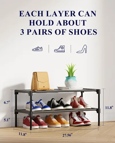 Vista 2 de Kitsure Zapatero – Estante no tejido para zapatos, organizador de zapatos para armario, entrada, garaje y pasillo, estantes apilables para zapatos