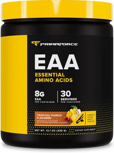Vista 8 de Primaforce EAA Polvo (30 porciones, sabor a ponche de frutas) Aminoácidos esenciales para antes/durante el entrenamiento y recuperación - Sin OGM
