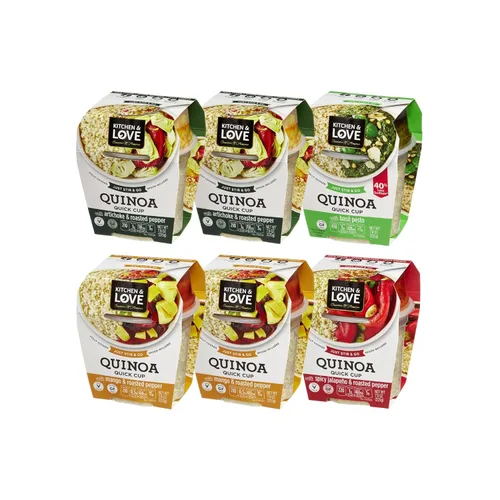 Vista 13 de Kitchen & Love Jalapeño y pimienta asada Quinoa Quick Meal Paquete de 6 Vegana, sin gluten, lista para comer, no requiere refrigeración