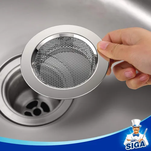 Vista 7 de MR.SIGA - Colador de fregadero de cocina, colador de drenaje de fregadero de acero inoxidable, apto para lavavajillas, diámetro exterior 4.4