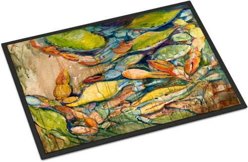 Vista 23 de Caroline's Treasures JMK1017JMAT - Tapete de caza de rana garza azul, 24 x 36 pulgadas, tapete para puerta delantera, interior y exterior