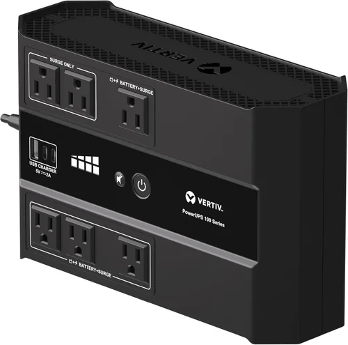 Vista 9 de Vertiv Liebert PowerUPS 100 PST6-1100LVMT Batería Backup UPS 1100VA USB-C+A