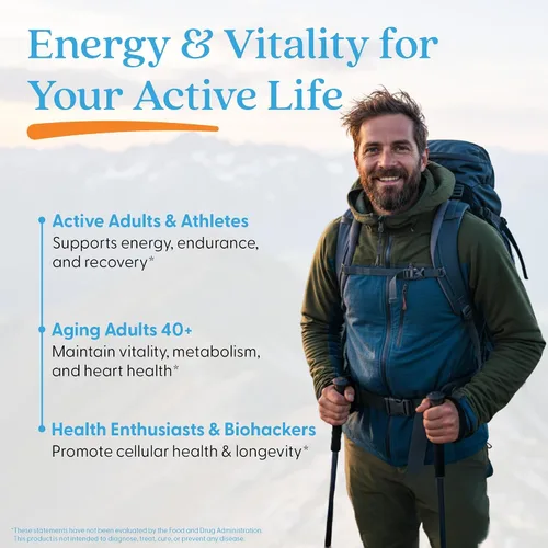 Vista 6 de Doctor's Best Suplemento NMN para mujeres y hombres, apoya la producción de NAD+ y energía celular, beta nicotinamida mononucleótido, 200 mg por