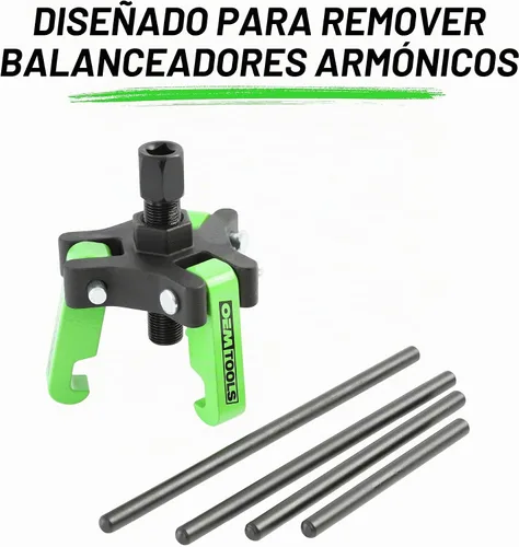 Vista 2 de OEMTOOLS 25090 juego de tirador de equilibrio armónico Spring-loaded Jaws, Comes in Storage Case, Removes Damper Pulleys in Tight Engine Compartments