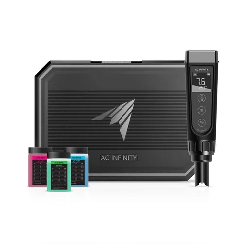 Vista 9 de AC Infinity Kit de Medidor Hidropónico PRO, Lápiz Digital de pH de Alta Precisión con Precisión de pH ±0.01 y Sonda Intercambiable, Medidor Todo