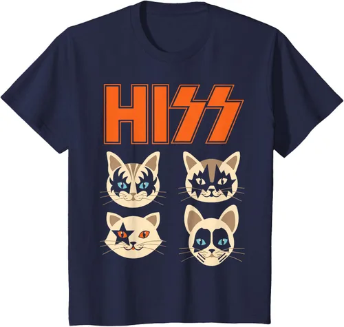 Vista 50 de Camiseta Hiss Funny Cats Kittens Rock Rockin, Negro