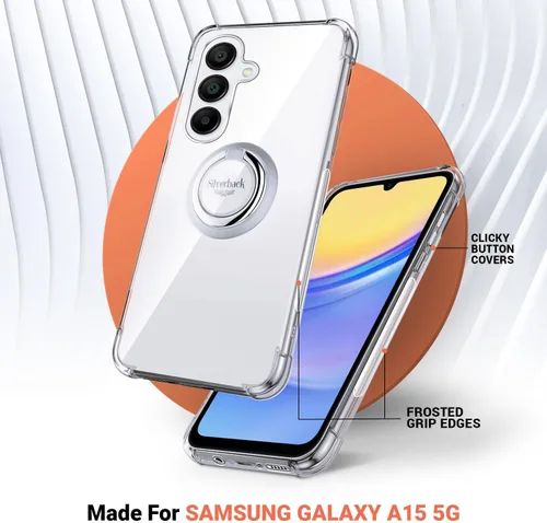 Vista 5 de Silverback - Carcasa transparente para Samsung Galaxy A15 con soporte de anillo