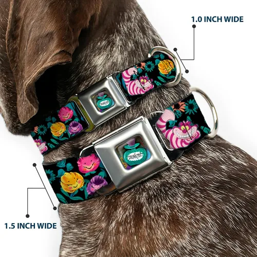 Vista 2 de buckle-down dc-wdy279-l dyhu Alicia en el País de las maravillas Drink Me botella Full Color perro collar, Large/15 – 26", Multicolor Poses, 9 to