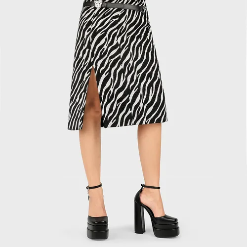 Vista 3 de MERUMOTE Zapatos de tacón alto sexy para mujer, con plataforma y punta cuadrada, tacones de bloque grueso, zapatos de fiesta con diamantes