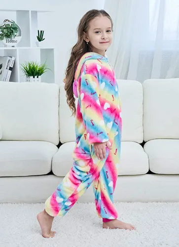Vista 15 de Pijama de unicornio unisex para niños, enteritos para disfraz, Halloween