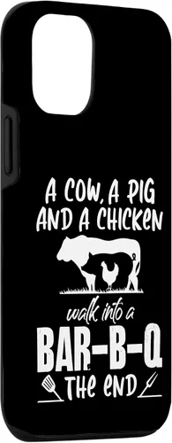 Vista 3 de iPhone 14 A Cow, A Pig And A Chicken Walk Into A Bar B Q End Case