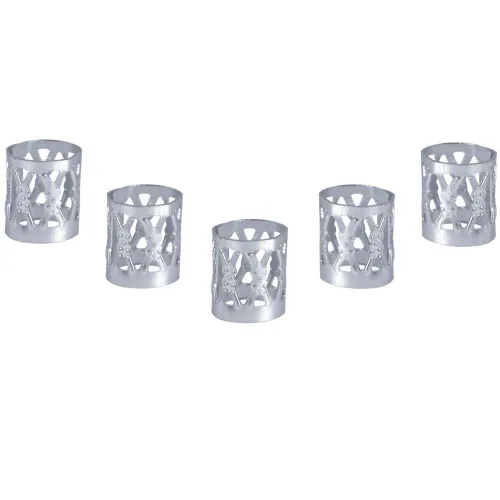 Vista 2 de 100 piezas de cuentas trenzadas de metal, nuevas cuentas de rastas coloridas, anillos trenzados para el cabello, clips para cerraduras de temor