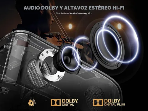 Vista 4 de [Auto Focus/Auto Keystone] Proyector inteligente con WiFi y Bluetooth, Dolby Audio, DBPOWER Native 1080p Projector, proyector de película 600ANSI