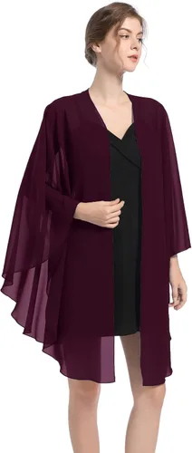 Vista 3 de Baoqiya Chales y envolturas de gasa para fiesta de boda, bufanda para mujer, vestido de noche nupcial en vestidos de ocasiones especiales